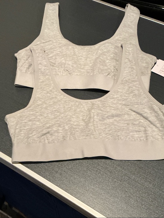 Auden Other - 2 Seamless Light Gray Cotton-Blend Scoop Neck Bralettes
